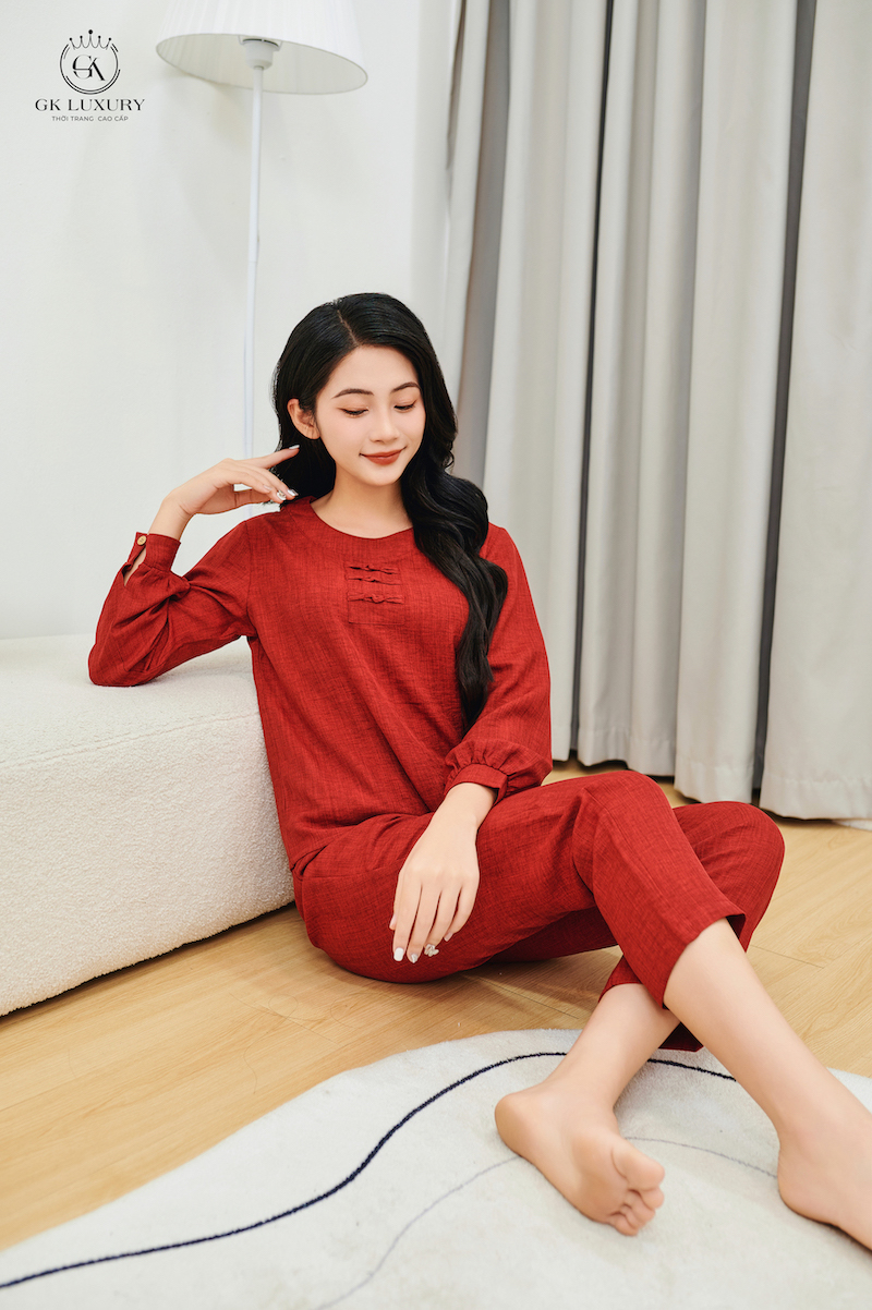 Bộ linen dài tay cổ tròn GK78